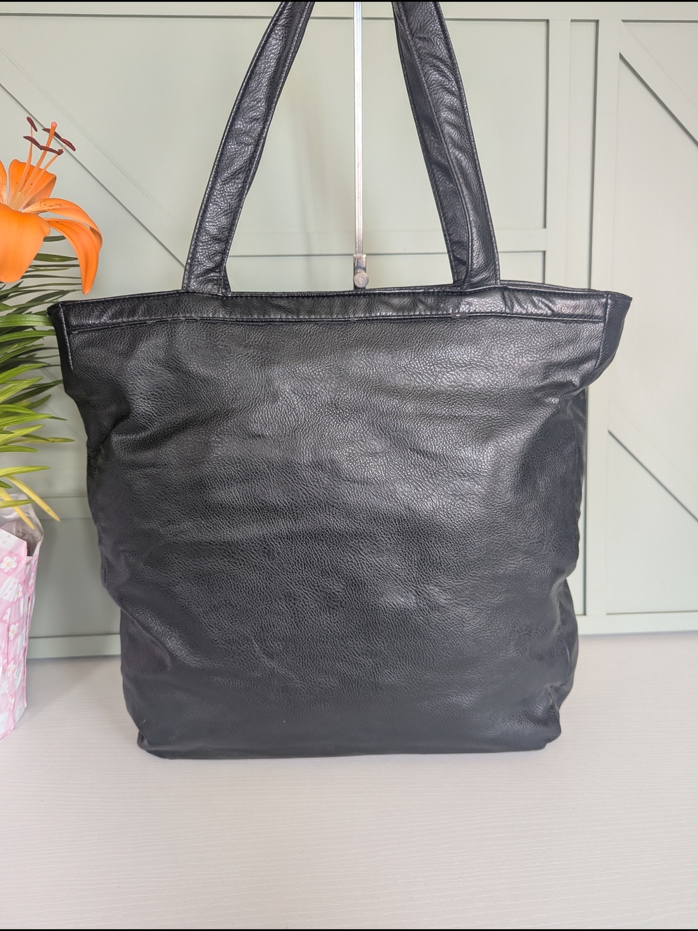 Olivia Miller Black Leather Tote